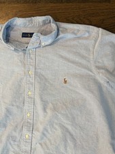 Ralph Lauren Classic Fit Button Down Shirt 2XB Big Blue Long Sleeve Pony Logo