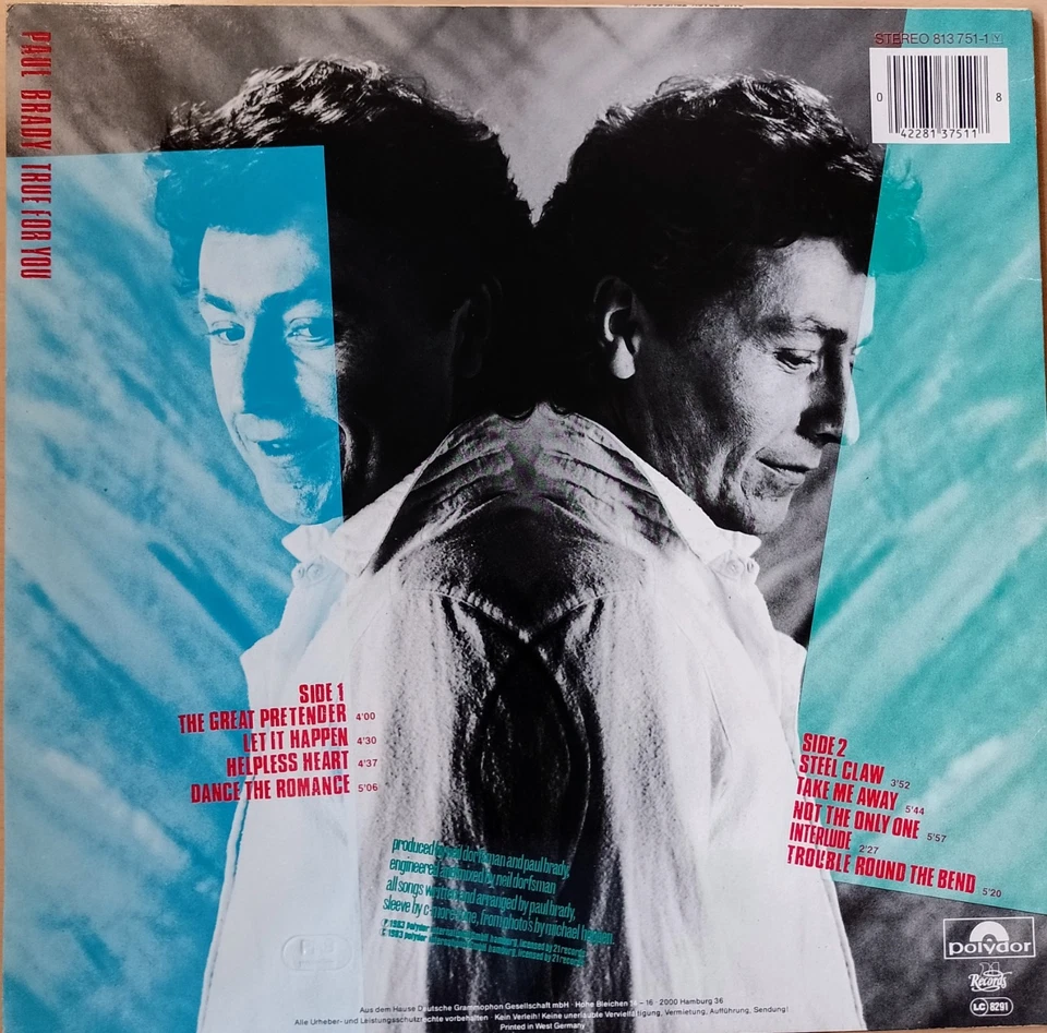 LP OIS Paul Brady True For You 1983 neuwertig professionell gereinigt Folk - Bild 2 von 4