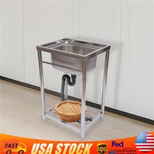 One Compartment Commercial Sink Stainless Steel for Garage, Restaurant, Kitchen