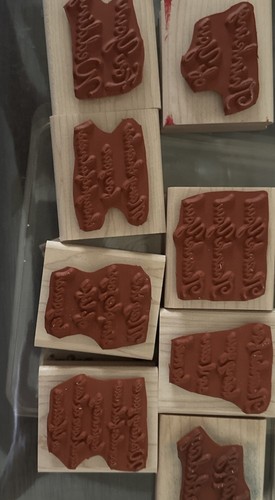 Juego de 5 estampillas de goma montadas en madera estampadas - Imagen 5 de 11