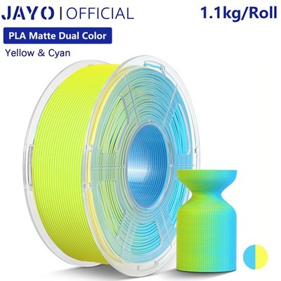 JAYO 1.1KG PLA Matte Dual Color Yellow-Cyan 3D Printer Filament 1.75mm Matte PLA