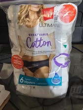 Hanes Ultimate Breathable Cotton 6 Hipsters Size 5/S New WHITE
