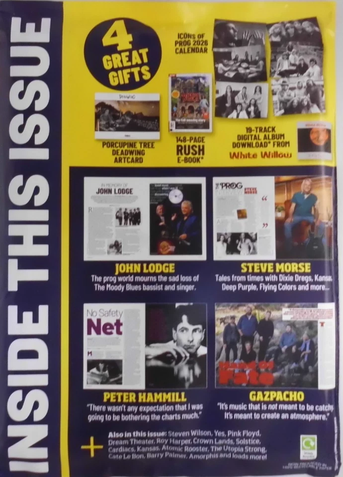 Prog magazine #165 2025 Porcupine Tree +Icons of Prog 2026 Calendar & Art Card - Image 2 of 2