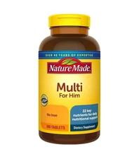 Nature Made Multivitamin for Him - 300 Tablets NO IRON! EXP 9/ 2026+