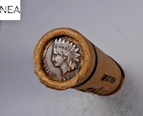 1900 AU + 1918-D XF Lincoln Wheat Cent SEALED Window Wrap Roll ~ ZR82