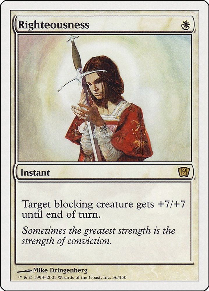 2005 Magic: The Gathering: 9th Edition Righteousness (#36, Rare, Lightly Played)