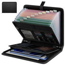 Fireproof Accordion File Organizer, Expanding File Folder with 13 Pockets