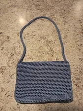 The Sak Crochet Blue Womens Purse Small Handbag