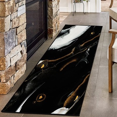 Hallway Runner Rug, Luxury Modern Abstract Marble Texture Carpet for Entryway...