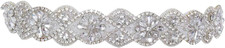 Rhinestone Belt Bridal Crystal Pearl Wedding Sash Bead Trim Women Gowns Sash