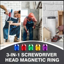 3-in-1 Magnetic Screwdriver Bit Holder Aluminum Universal Hex Screw Magnet Ring
