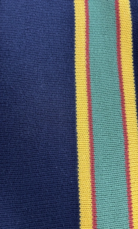 Bufanda vintage a rayas Y2K GAP azul marino amarillo verde unisex usada en excelente estado Foto 3 de 4