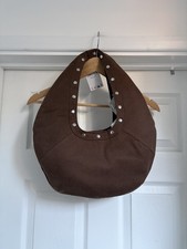 New Women’s Mango Brown Bag Lovely Hobo Style Handbag Chocolate Brown 