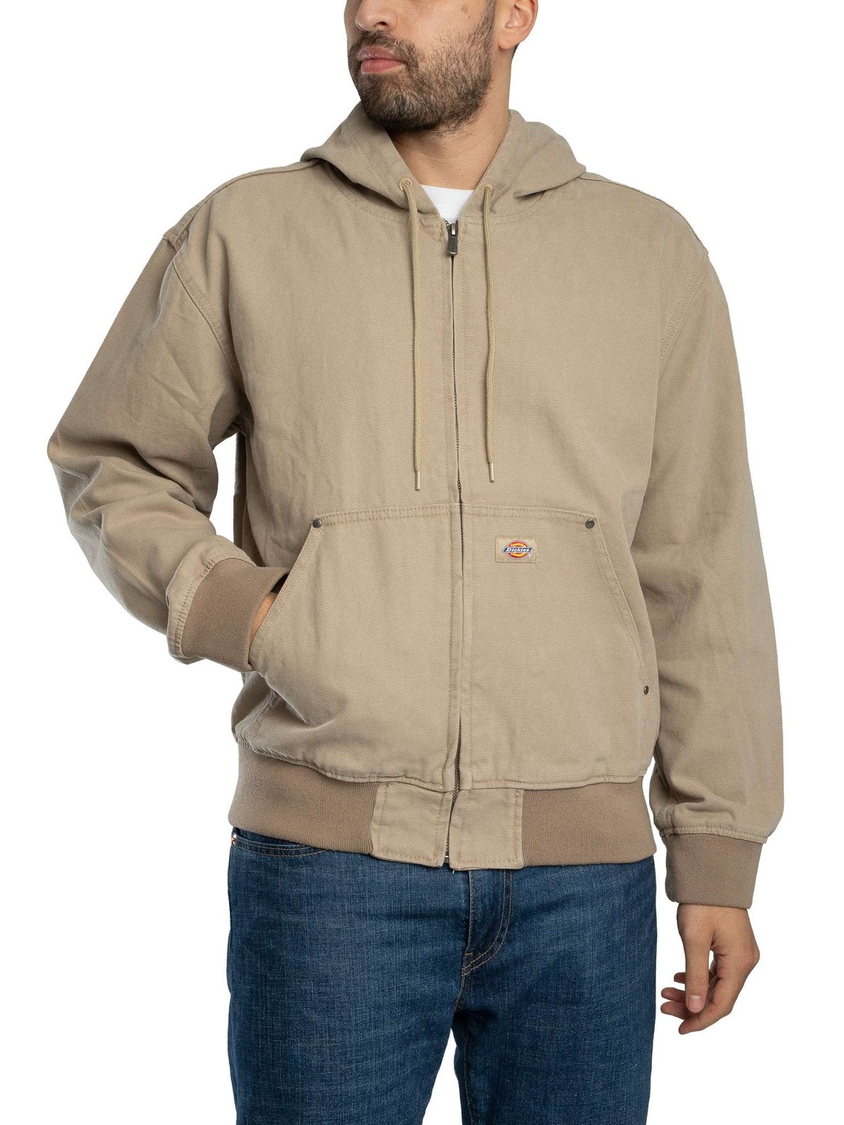 Dickies Mens Unlined Canvas Hooded Bomber Jacket Beige 29090₽