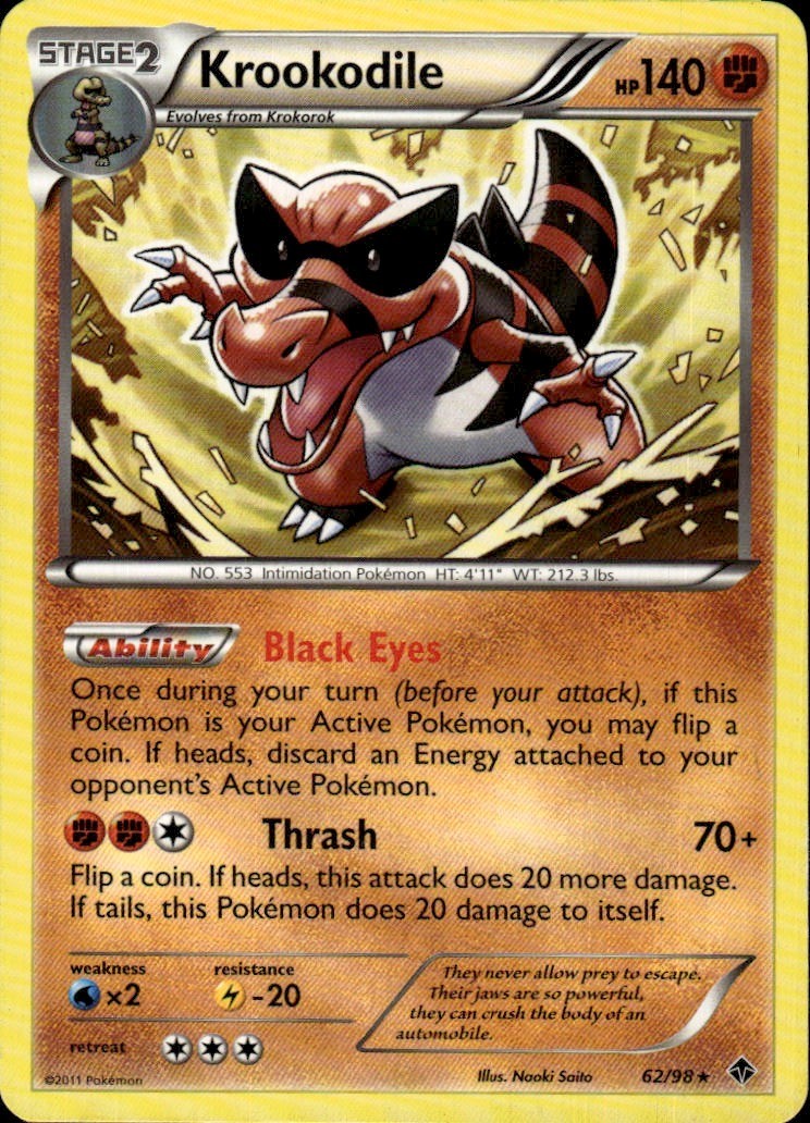 Krookodile Rare Emerging Powers 62/98 LP