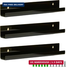 3 Pack Vinyl Record Wall Mount Holder-12 Inch Black Acrylic Shelf For Vinyl Reco