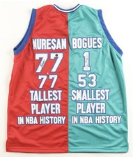 Gheorghe Muresan Muggsy Bouges Signed Custom Bullets Hornets NBA Jersey AWM COA