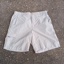 Columbia PFG Beige Cargo Shorts Men  s M 8 Inch Inseam Multi Pocket