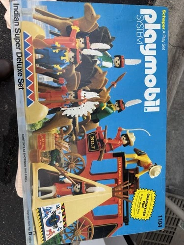 Vintage Playmobil System Indian Super Deluxe Set 1104 SCHAPER 1980’s