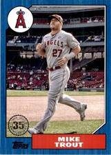 Mike Trout 2022 Topps 1987 Style 35th Anniversary Blue #T87-100