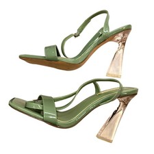 Liliana 10 Green Clear 4 1/2 Inch High Heel Women's Sandals  Shoes