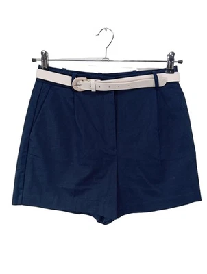 ZARA Short moulant Dames Pantalon court T EU 34 bleu style décontracté - Photo 1/4