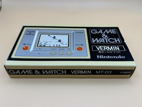 Nintendo Game & Watch Green VERMIN MT-03 Silver Series 1980 With Box