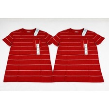 NWT Cat  Jack Boys Red Striped Short Sleeve Crew Neck T-Shirt, Size Medium 8 