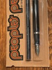 Vtg NIP Medium Point BLACK Sheaffer People's Cartridge Fountain Pen Chrome Trim — photo 3