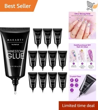 Rhinestone Glue for Nails 12PCS 30ML Super Strong Gel Adhesive for Nail Art a...