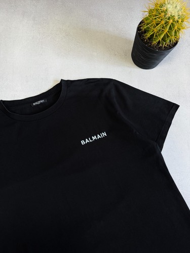 Balmain T Shirt Tee Embroidered Black Mens L Size Luxury - Picture 3 of 9