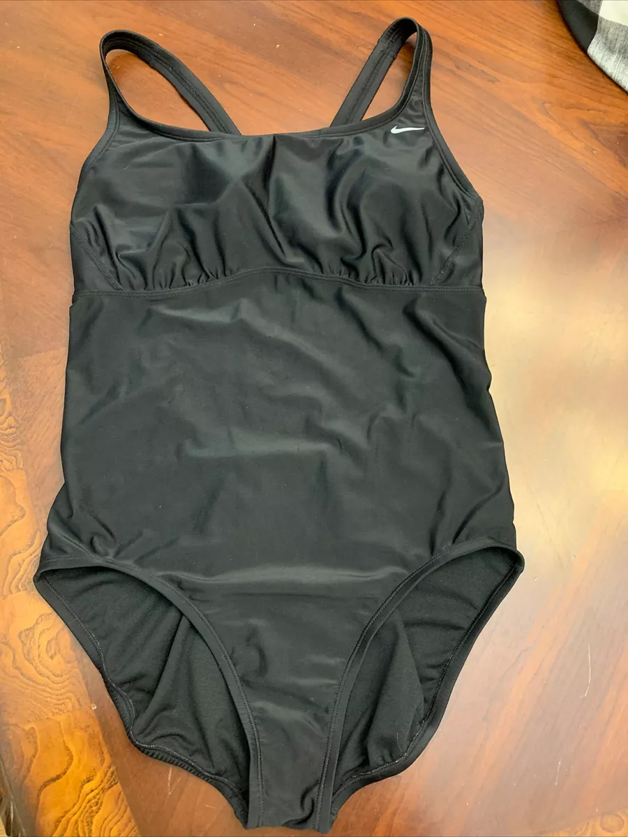 Nike Black Womens Racerback Swimsuit With Built In Bra