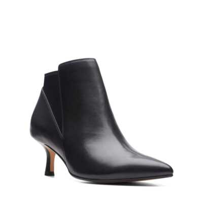 CLARKS Women's Violet 55 Up Black Leather Boots (26174764) | eBay