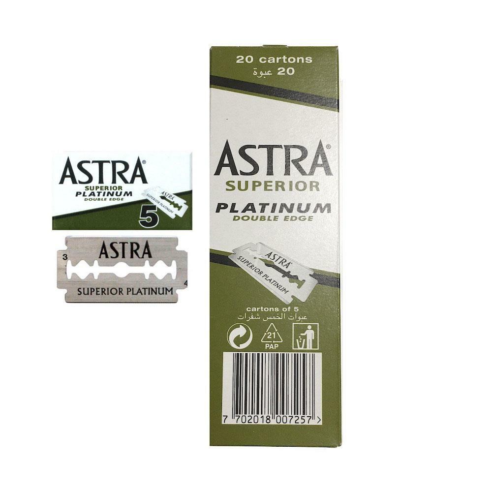 100 pack Astra Double Edge Safety Razor Shaving Blades barber Made in Russia