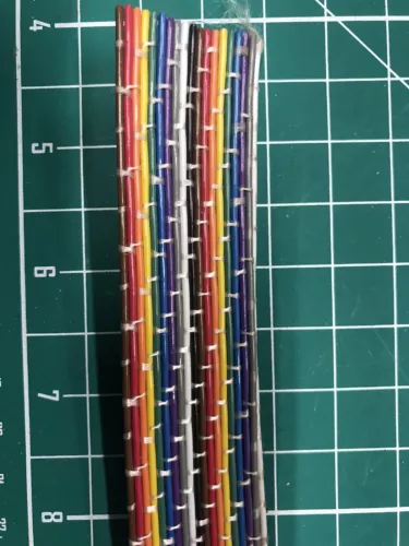 Flat Laced Ribbon Cable 19 Conductor Multicolor by the Foot - for props