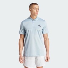 NEW Adidas Men  s Designed 2 Move 3-Stripes Polo Shirt , Light Blue  2XL