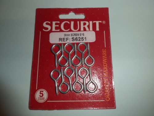 Securit Screw Eyes, Zinc Plated, Sizes 25mm, 30mm, 35mm, 40mm, 45mm, 55mm & 75mm - 第 2/8 張圖片