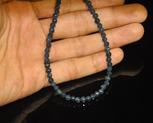 High Quality Natural Kyanite Faceted Rondelle Beads, Kyanite Bead 4mm 18" Strand - Picture 2 of 4