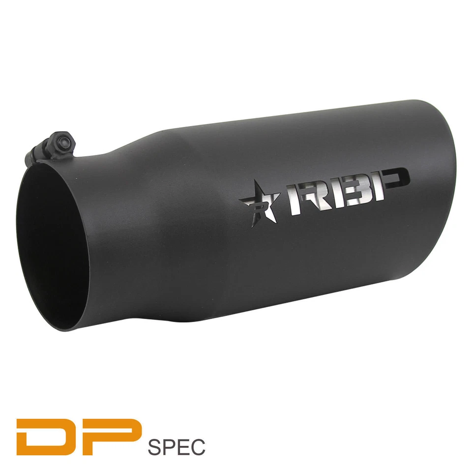UNIVERSAL RBP 4" ENTRADA 5" OULET DIESEL CAMIÓN TUBO DE ESCAPE NEGRO SILENCIADOR PUNTA Foto 3 de 4