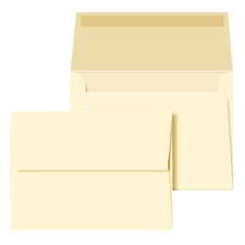 Cream A6 Envelopes, 4 3/4" x 6 1/2", Gummed Flap, 28lb Bond 105gsm , 1000 Qty