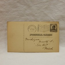 UX20 ''WILLIAM McKINLEY'' POSTAL CARD ONE CENT POSTMARKED 1911