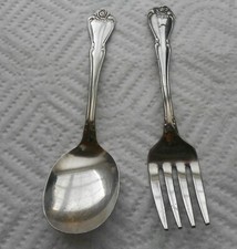Oneida 1881 Rogers Baby Fork Spoon Flatware Rose Design