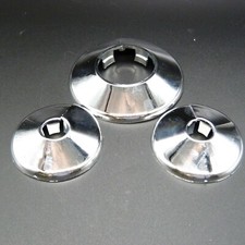 Under Basin Pipe Tidy Kit - Chrome Pipe Collars (1 x 32mm & 2 x 15mm)
