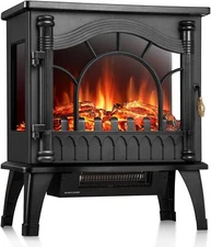 Electric Fireplace Stove,3D Realistic Flame Effects, Adjustable Brightness