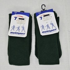 New Lot 2 TCK TSY Multisport Football Soccer Baseball Dark Green Socks Size S