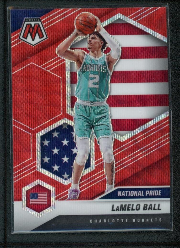 2020-21 LAMELO BALL PANINI MOSAIC WAVE RED NATIONAL PRIDE ROOKIE RC #257