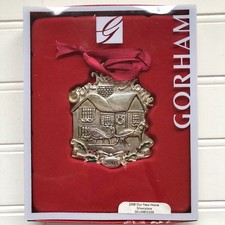 Gorham Our New Home 2008 Christmas Tree Silverplate Ornament Boxed