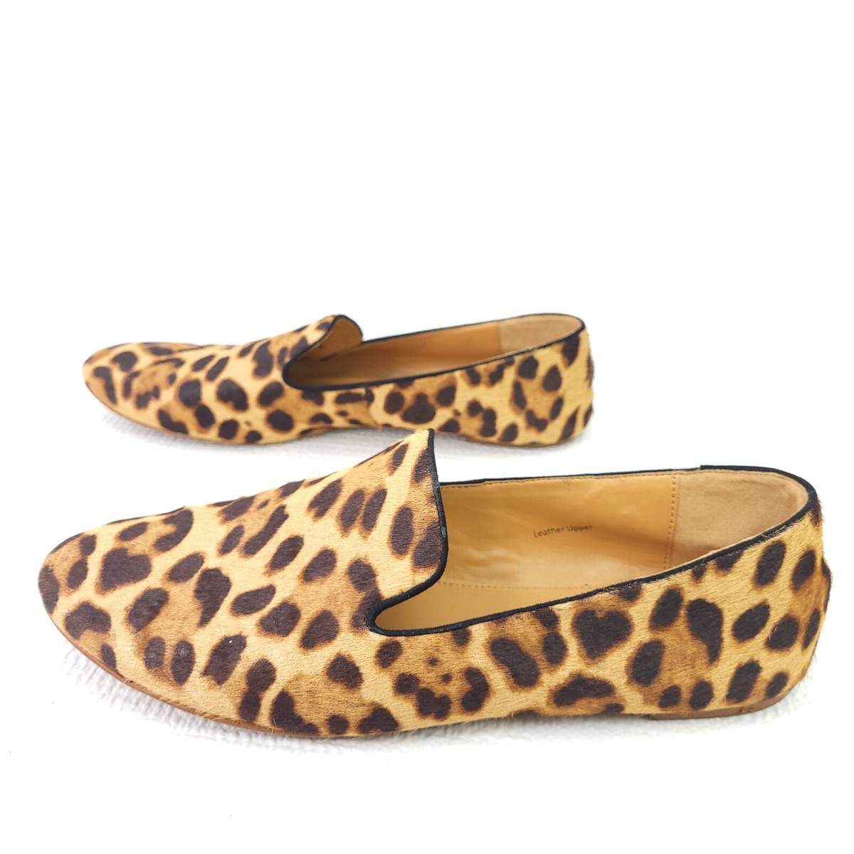 【関税&送料込】Golden Deluxe Brand Printed Calf Hair J Crew Calf Hair Loafers Leopard Print Slip On Flat Shoes