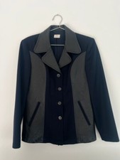 Sisley Blazer Black Blue Leather Vintage M
