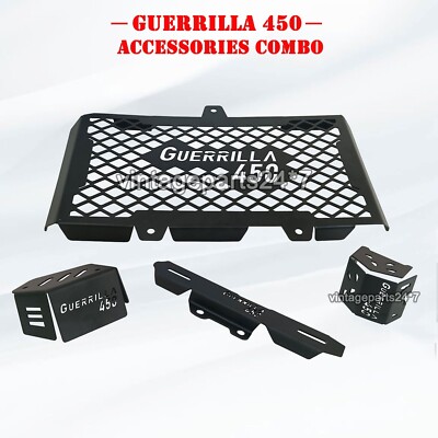 For Royal Enfield Guerrilla 450  4 Piece Accessory Combo Pack, Black CP-1 